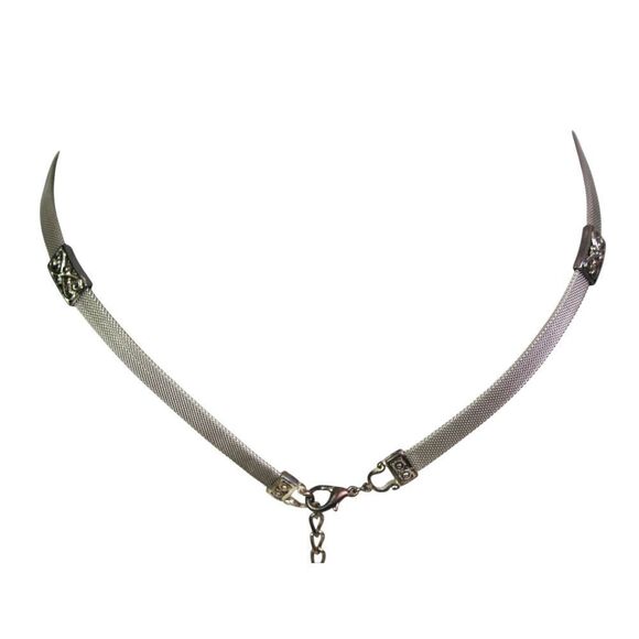 SKINNY SILVER METAL MESH CHAIN 3/8"Wd DRESS WOMEN'S BELT Sz S-M (R6 - Picture 3 of 11